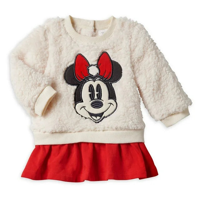 Minnie Mouse Holiday Soft Dress and Tights Set for Baby