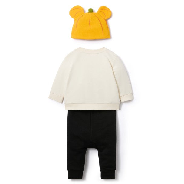 Mickey Mouse Halloween Pumpkin Pullover, Pants Beanie Set Baby Size 6 9 Months