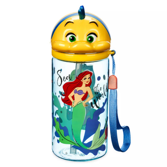 Flounder Figural Water Bottle with Built-In Straw 12oz – The Little Mermaid