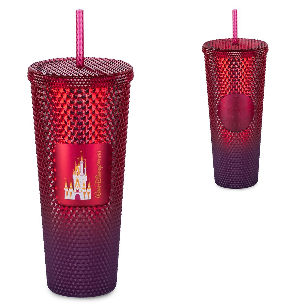 Walt Disney World Geometric Tumbler with Straw – Red - 24oz