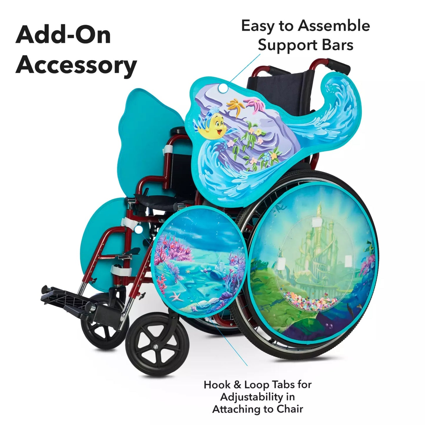 The Little Mermaid Princess Ariel Wheelchair Costume Wrap - 9pc Set