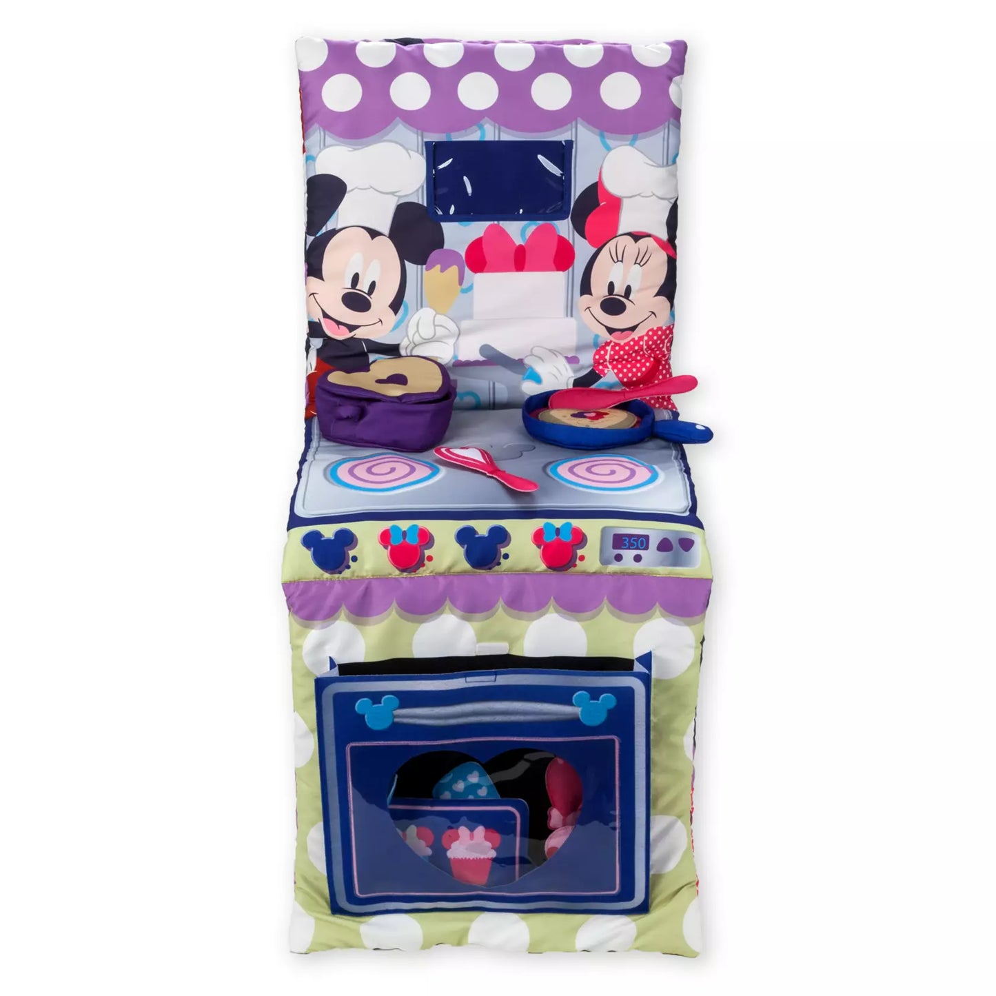 Minnie & Mickey Mouse Fold-Up Kitchen Playmat 11pc Toy Plush Play Set