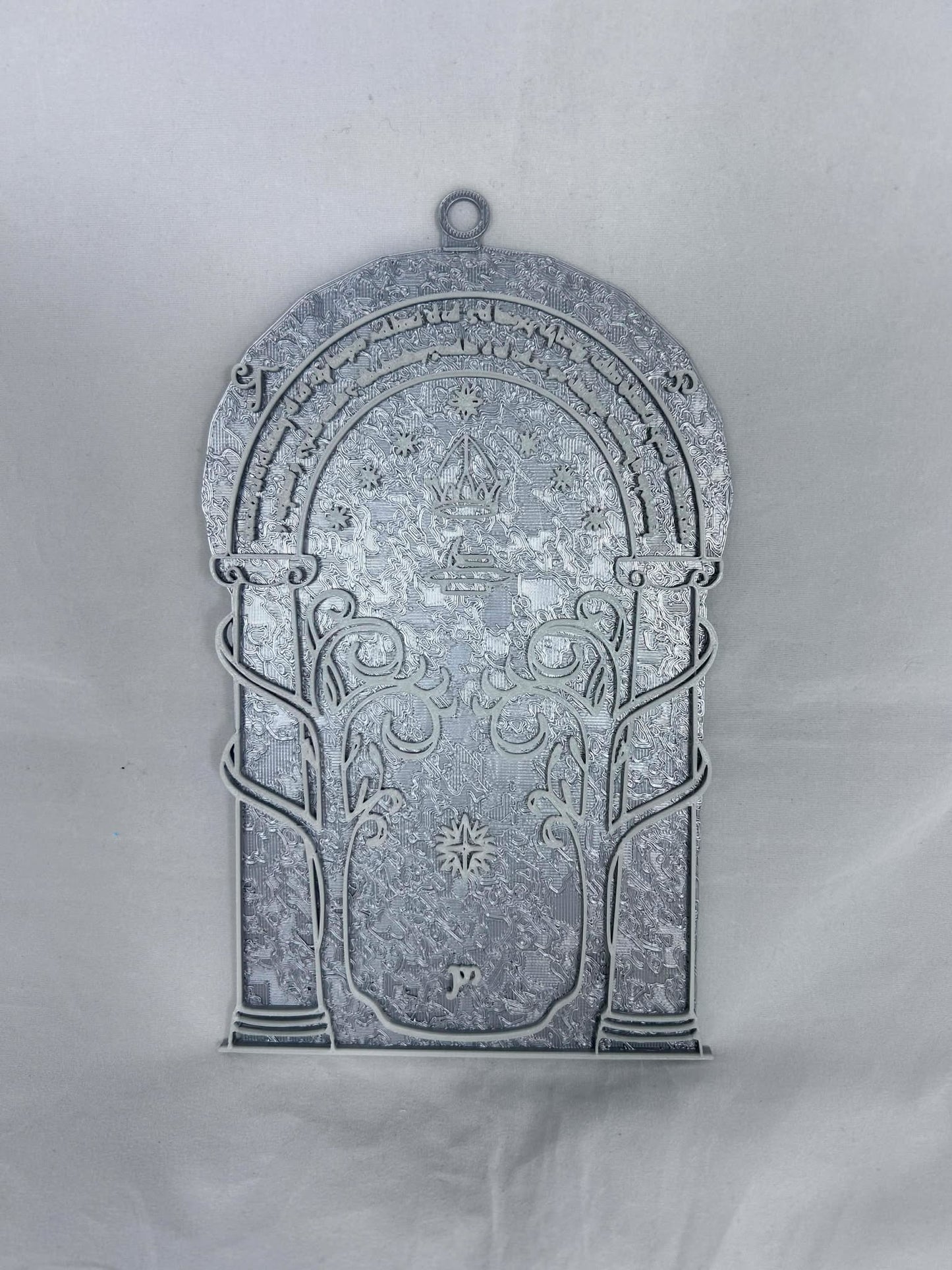 3D Lord of the Rings Inspired Moria Gate Blue Glow 8" Wall Sign LOTR + UV Light