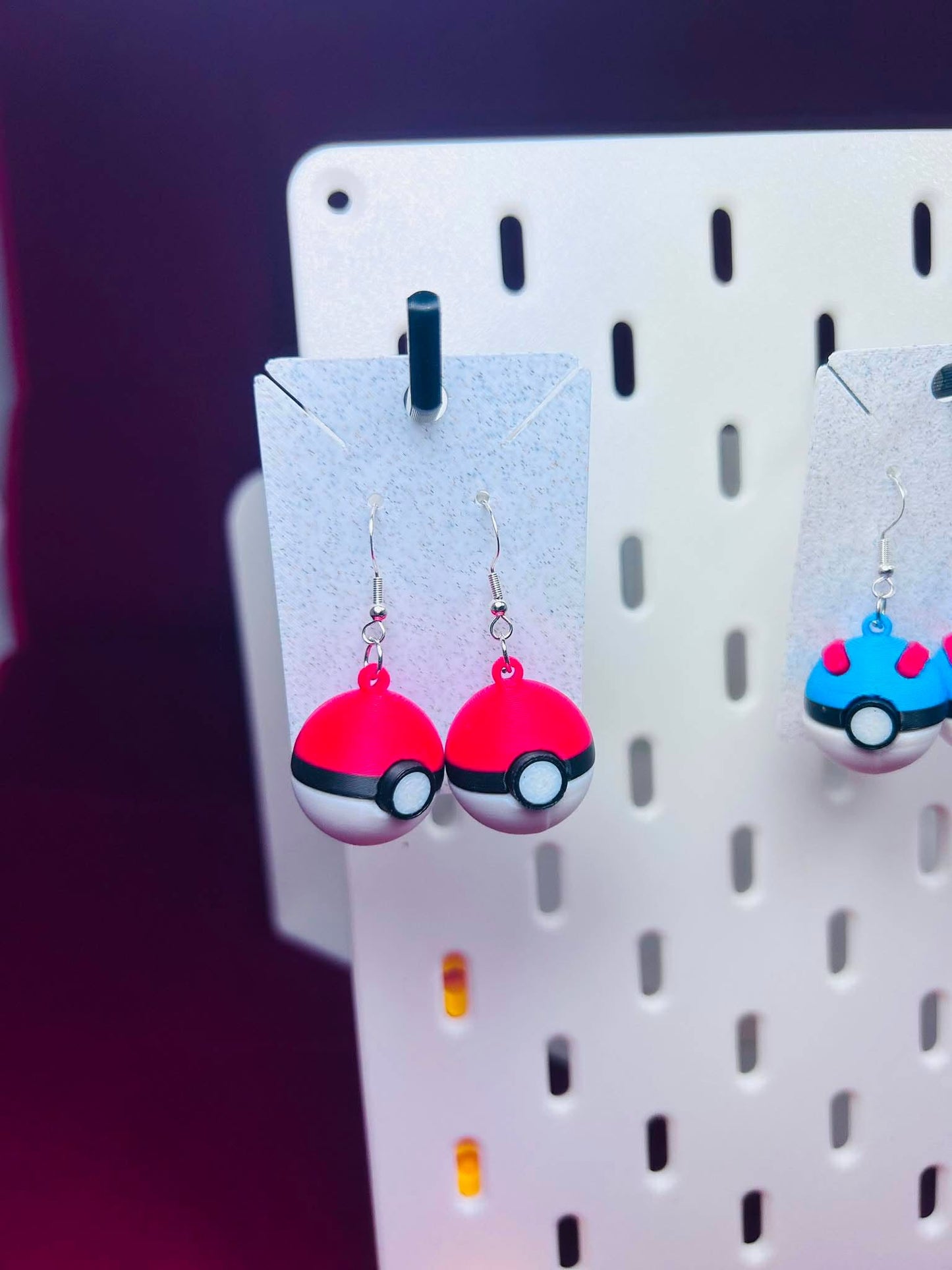 Poke Ball 3D Printed Custom Earrings - Red Pokeball - Great Ball - Ultra Ball - Pokemon