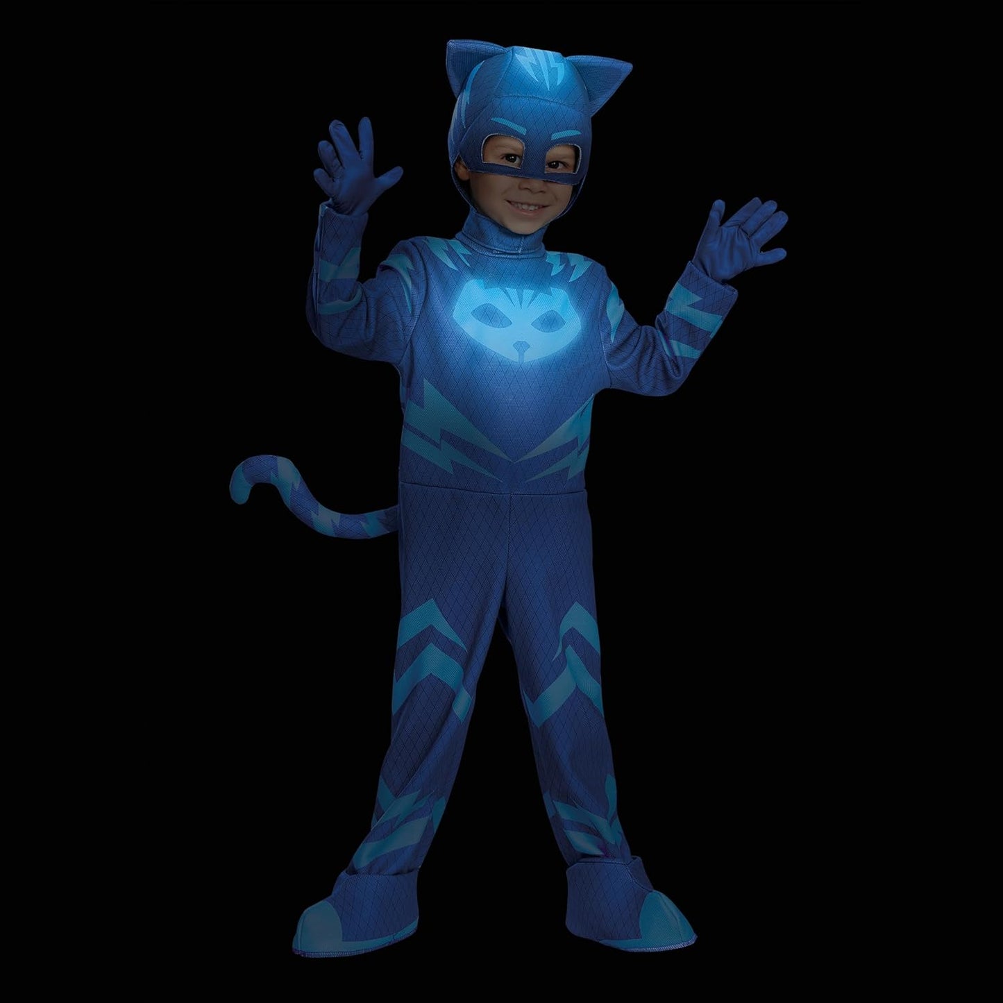 Catboy PJ Masks Toddler Glow in the Dark Deluxe Costume - Kids Size Small 2T