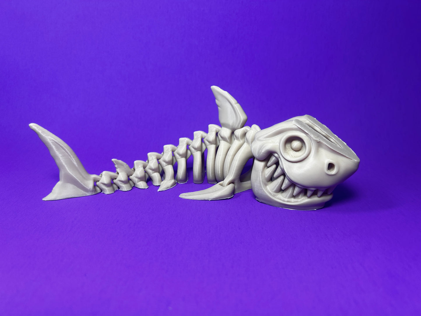 Flexi 3D Printed Shark Fossil Fidget Sensory Toy Desk Gift - Skeleton - Multicolor - Articulated Glow in the Dark - Flexi Factory