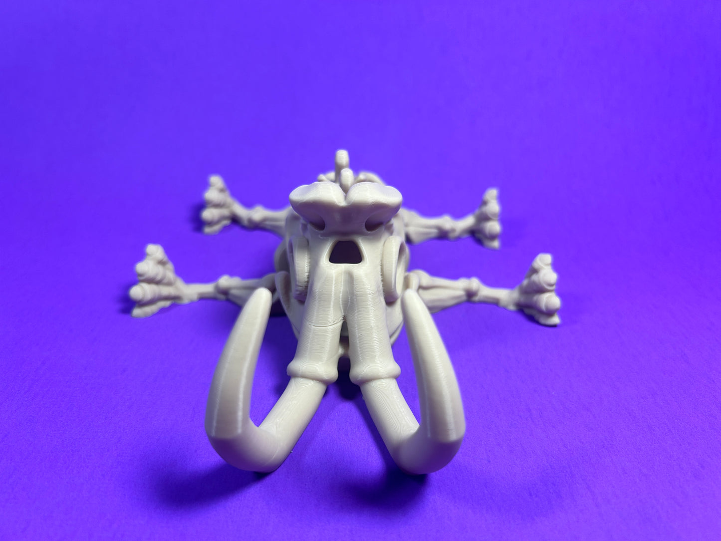 Flexi 3D Printed Woolly Mammoth Elephant Fossil Fidget Sensory Toy Desk Gift - Skeleton - Multicolor - Articulated Glow Blue - Flexi Factory (Copy)