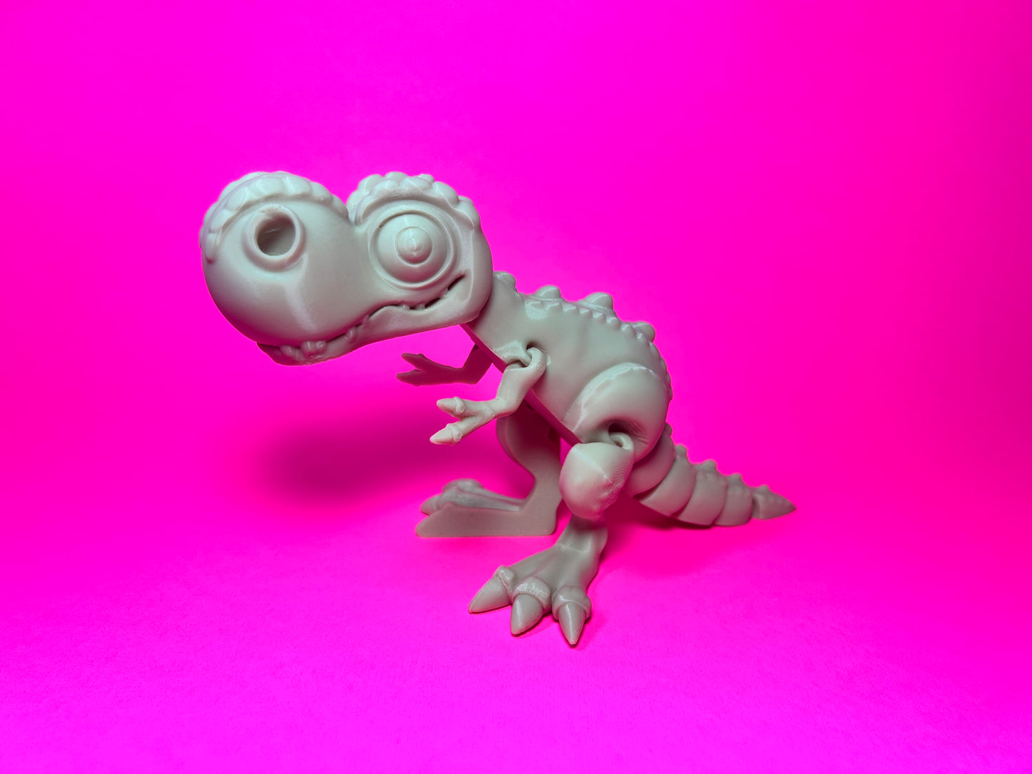 Flexi 3D Printed T-Rex Fossil Fidget Sensory Toy Desk Gift - Skeleton - Multicolor - Articulated Glow in the Dark - Flexi Factory