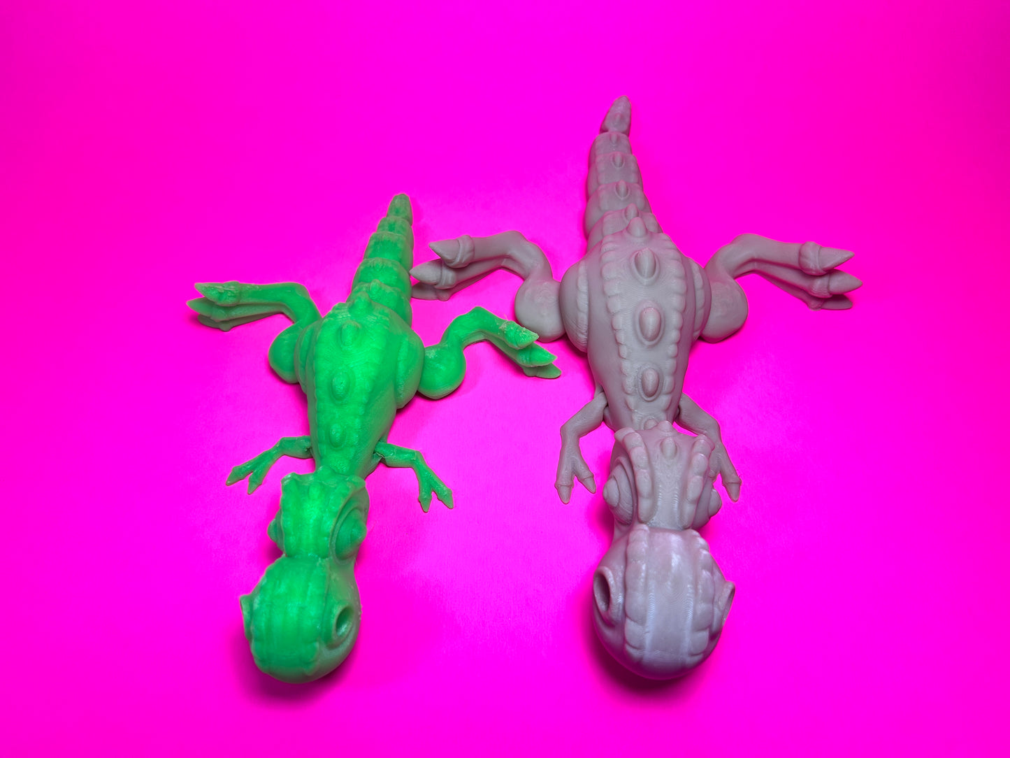 Flexi 3D Printed T-Rex Fossil Fidget Sensory Toy Desk Gift - Skeleton - Multicolor - Articulated Glow in the Dark - Flexi Factory