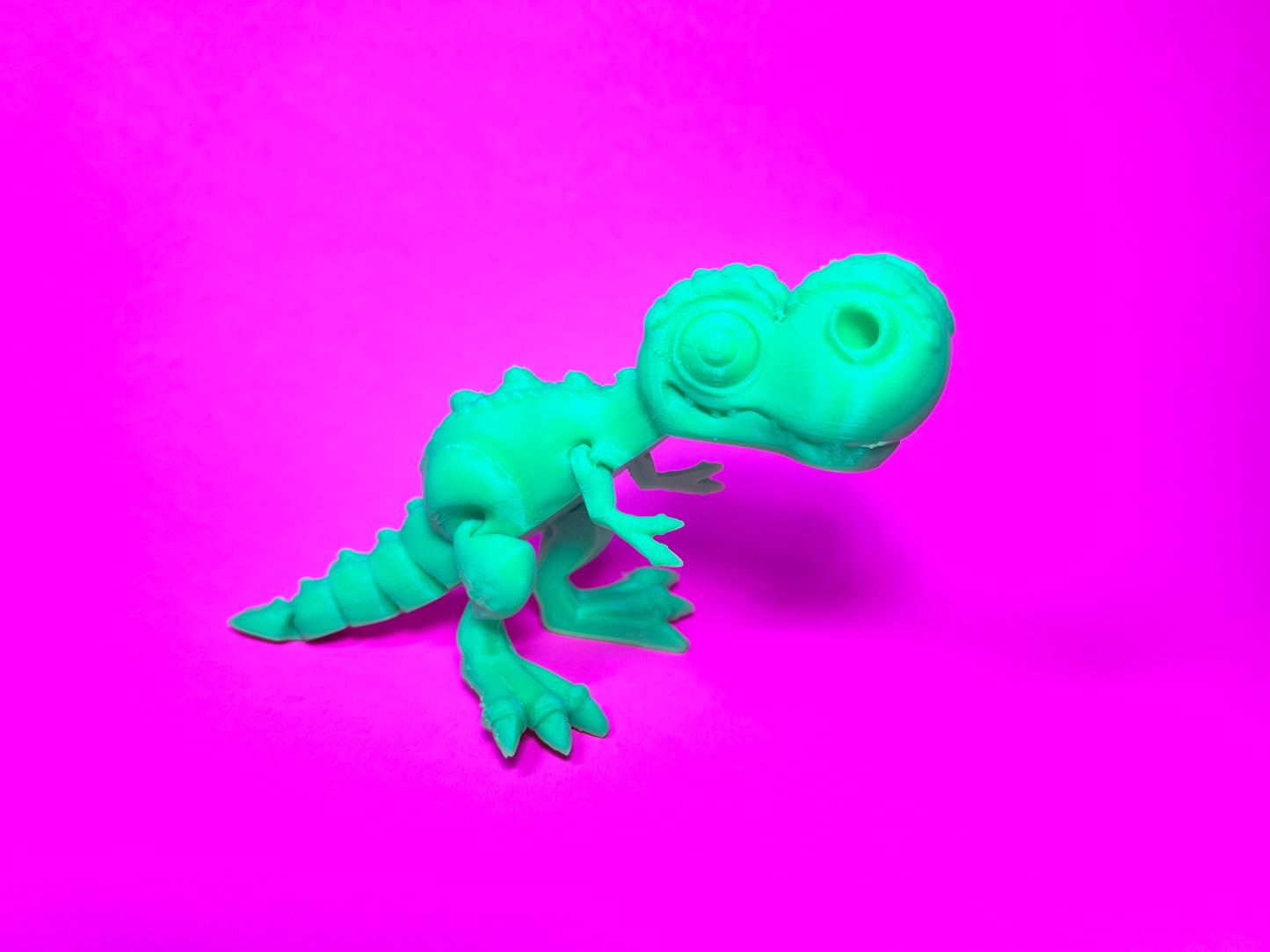 Flexi 3D Printed T-Rex Fossil Fidget Sensory Toy Desk Gift - Skeleton - Multicolor - Articulated Glow in the Dark - Flexi Factory
