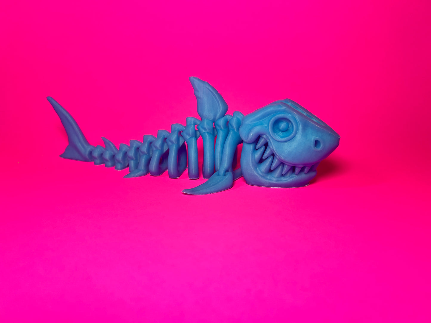 Flexi 3D Printed Shark Fossil Fidget Sensory Toy Desk Gift - Skeleton - Multicolor - Articulated Glow in the Dark - Flexi Factory