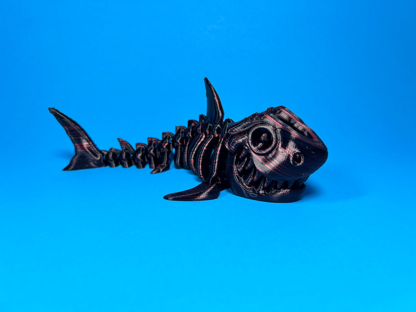 Flexi 3D Printed Shark Fossil Fidget Sensory Toy Desk Gift - Skeleton - Multicolor - Articulated Glow in the Dark - Flexi Factory
