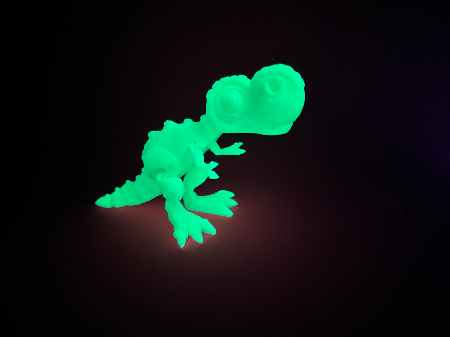 Flexi 3D Printed T-Rex Fossil Fidget Sensory Toy Desk Gift - Skeleton - Multicolor - Articulated Glow in the Dark - Flexi Factory