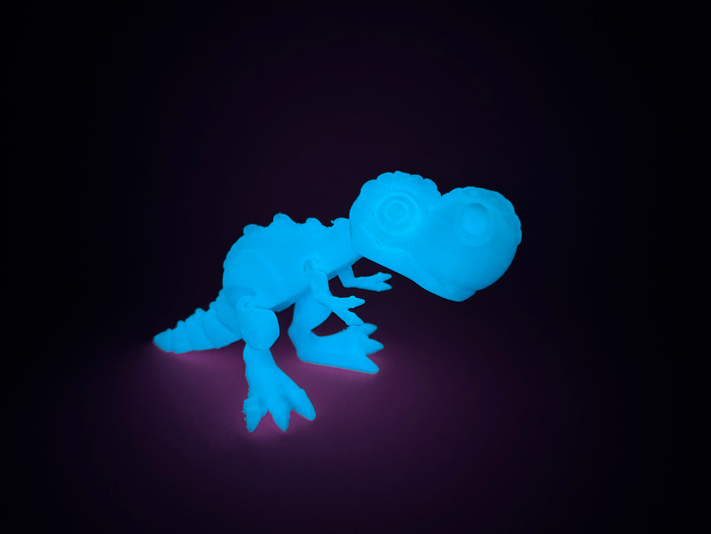 Flexi 3D Printed T-Rex Fossil Fidget Sensory Toy Desk Gift - Skeleton - Multicolor - Articulated Glow in the Dark - Flexi Factory