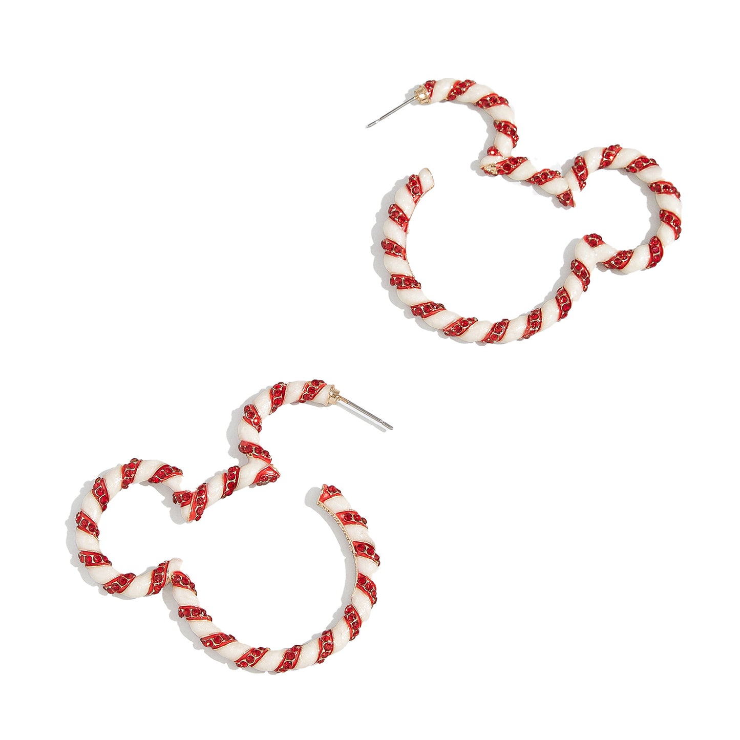 Mickey & Friends BaubleBar Women's Candy Cane Hoop Earrings
