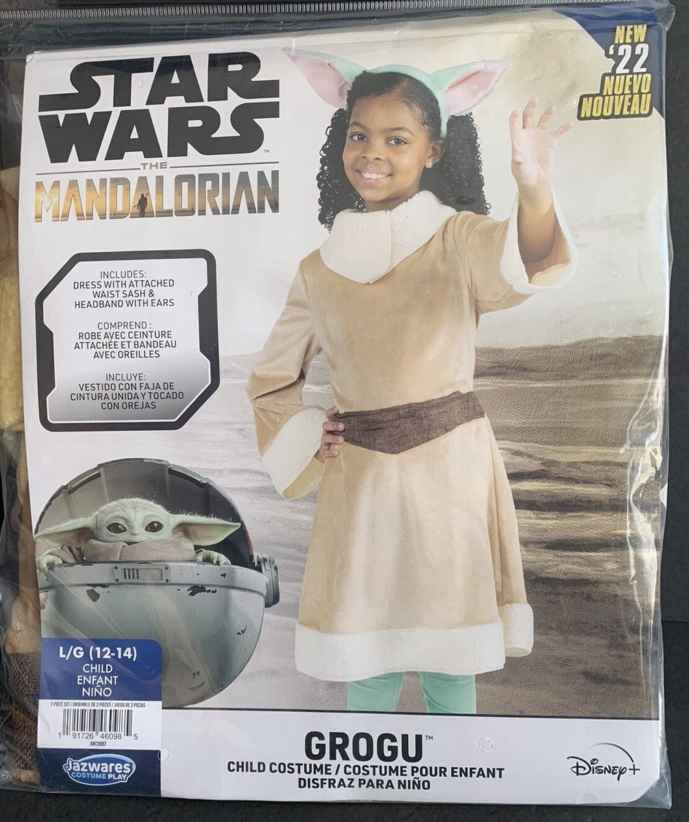Mandalorian Star Wars Grogu Youth Halloween Dress - Premium Minky Robe & Ears