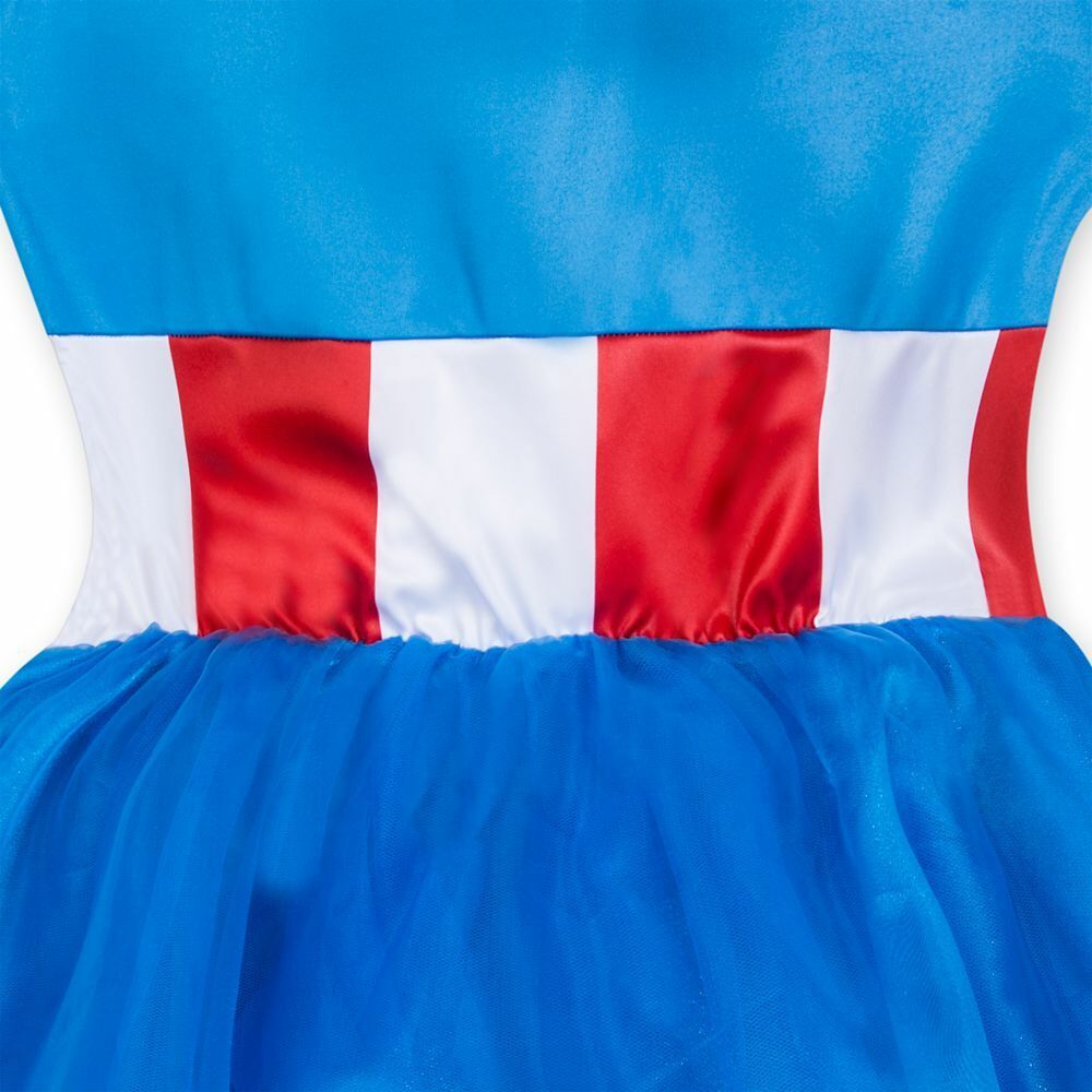 Disney Captain America Costume Headband & Tutu Woman's Dress Set Size XXL