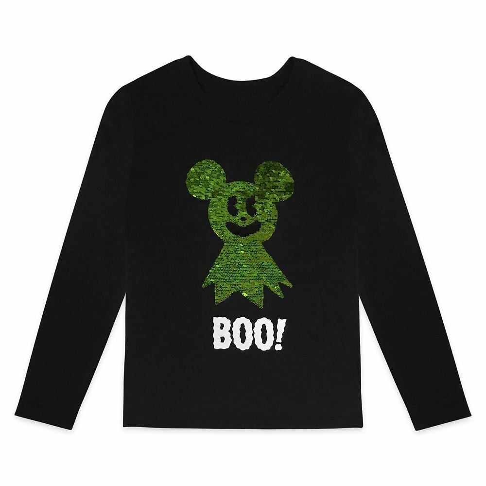 Mickey Mouse Halloween Long Sleeve Reversible Sequin Kids T Shirt