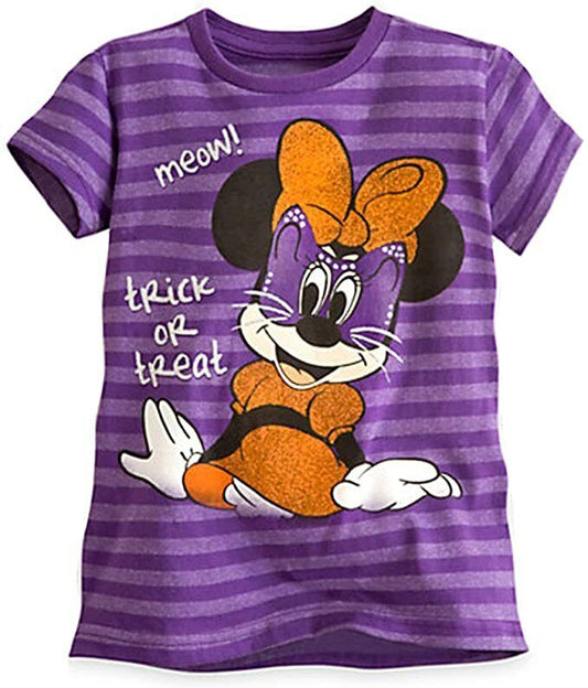 Minnie Mouse Glitter Halloween Girls Shirt Tee Purple