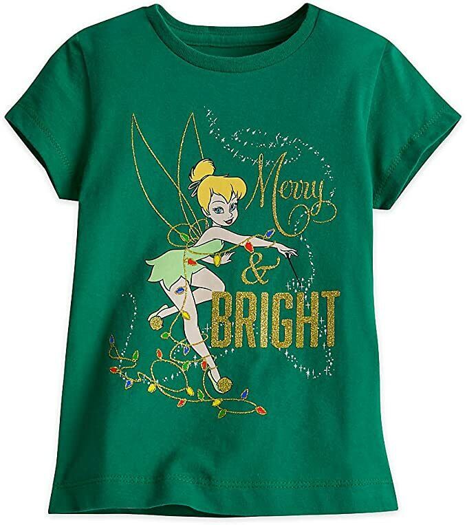 Disney Tinkerbell Holiday Christmas Girls T Shirt Tee Size 2/3 Toddler