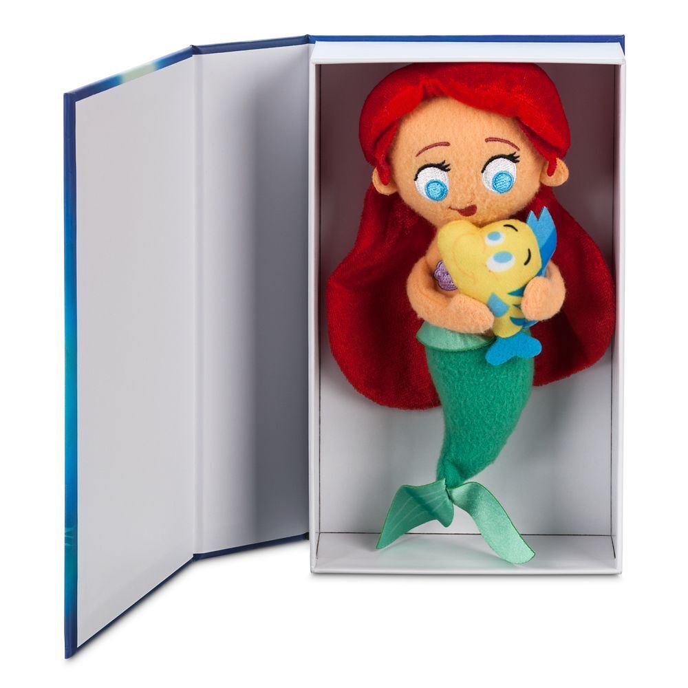 The Little Mermaid Princess Ariel with Flounder Plush Toy Doll in VHS Case