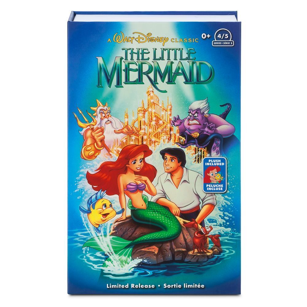 The Little Mermaid Princess Ariel with Flounder Plush Toy Doll in VHS Case