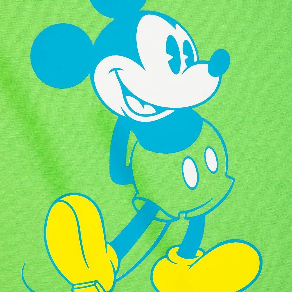 Disney Mickey Mouse Disneyland Resort Neon Lime Womens Classic T Shirt Tee