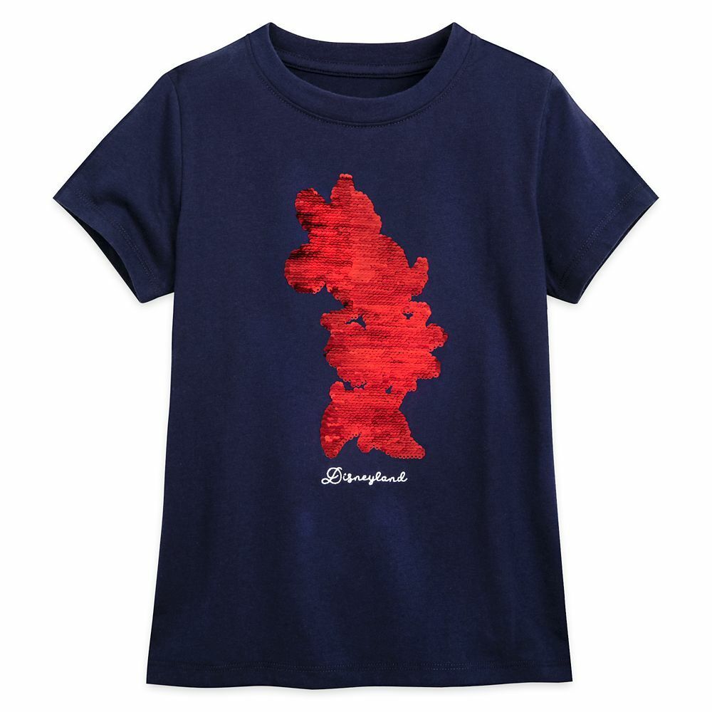 Disneyland Parks Authentic Reversible Sequin Minnie Mouse Girls T Shirt Tee
