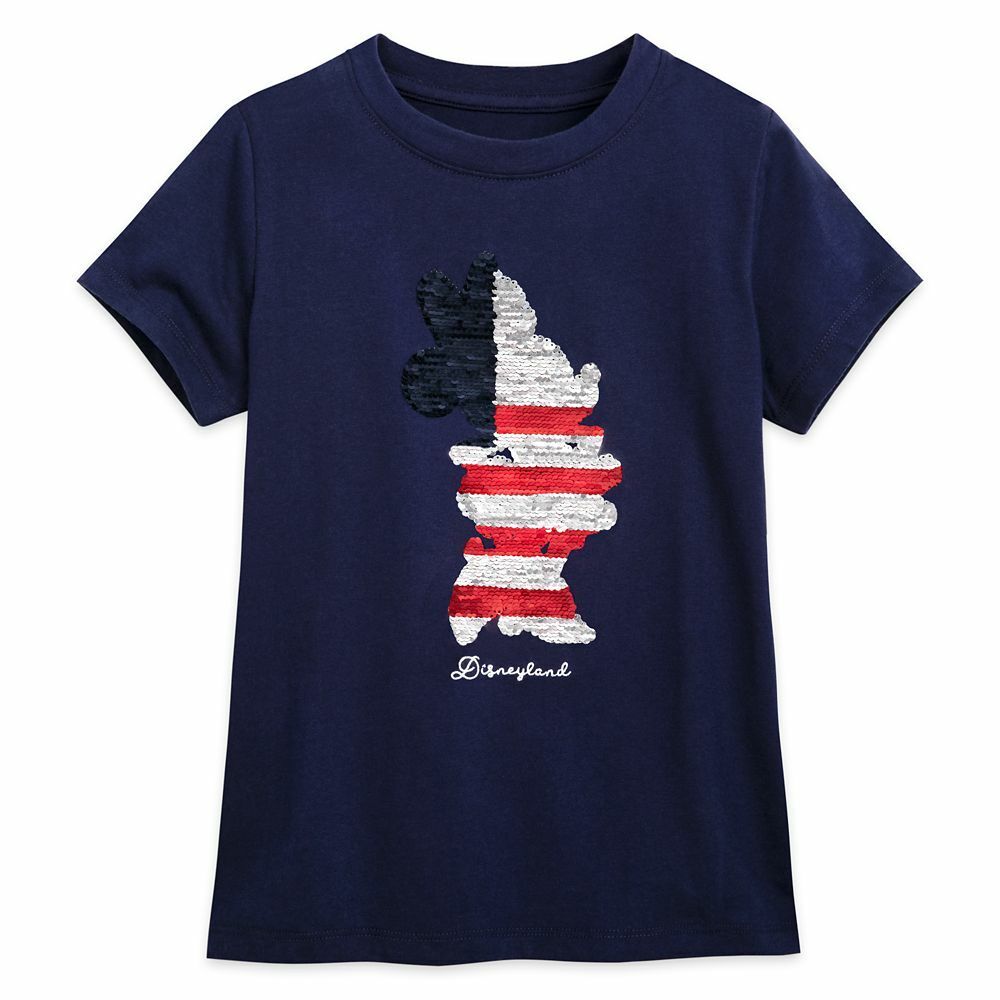 Disneyland Parks Authentic Reversible Sequin Minnie Mouse Girls T Shirt Tee