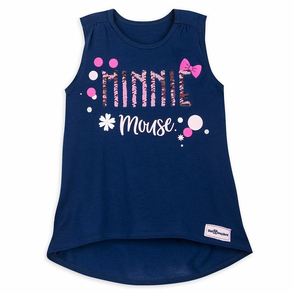 Disney Minnie Mouse Reversible Sequin Tank Top Girls Shirt Tee