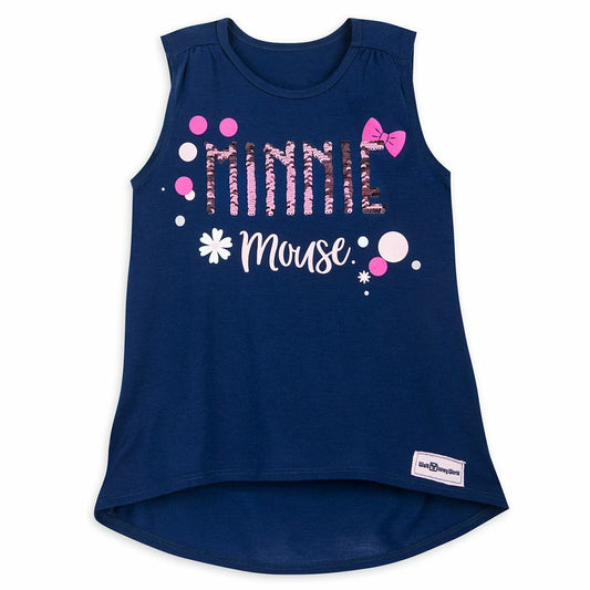 Disney Minnie Mouse Reversible Sequin Tank Top Girls Shirt Tee