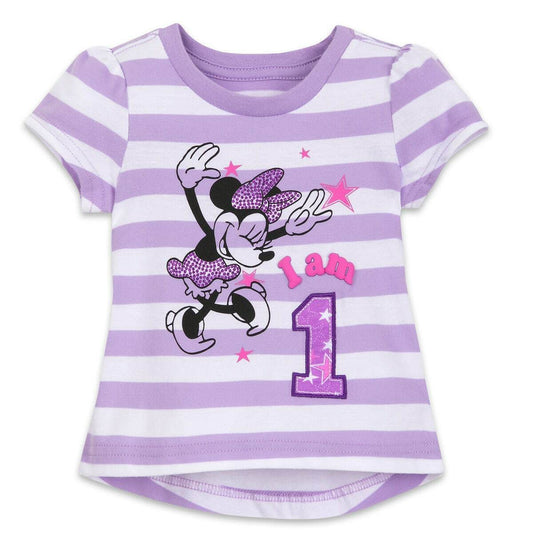 Disney Minnie Mouse Birthday 1 Year Old T Shirt for Girls - 12M