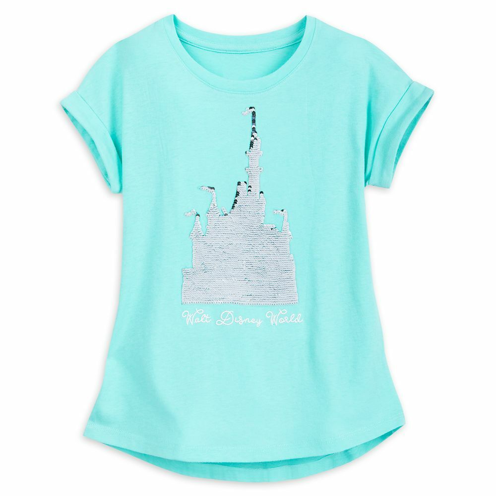 Disneyland Fantasyland Castle Reversible Sequin Girls T Shirt Tee