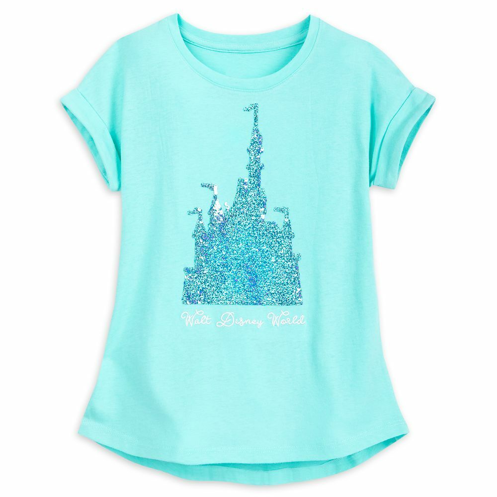 Disneyland Fantasyland Castle Reversible Sequin Girls T Shirt Tee