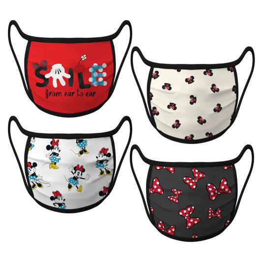 Disney Minnie Mouse Cloth Face Mask 4 Pack Kids Adult Size Medium