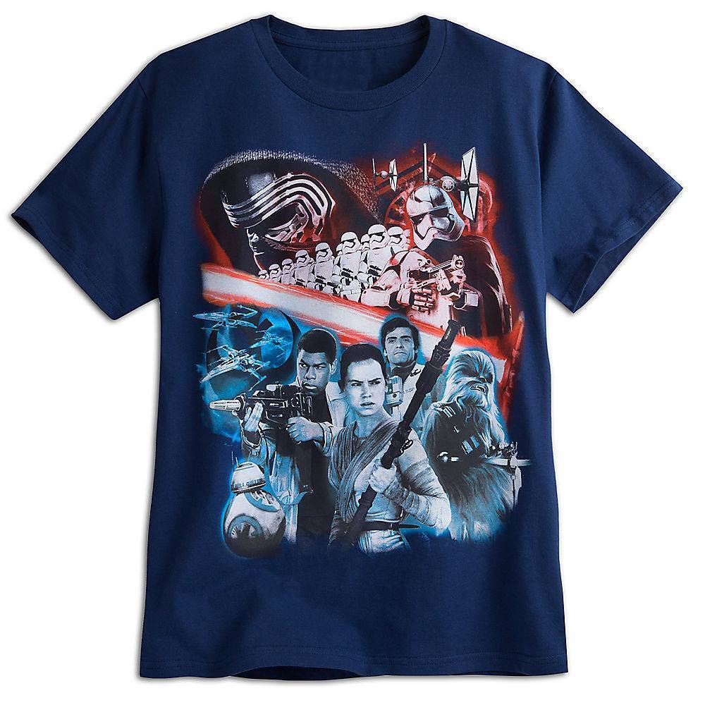 Star Wars Force Awakens Mens Movie T Shirt Tee - Chewie Rey Kylo Stormtroopers BB-8
