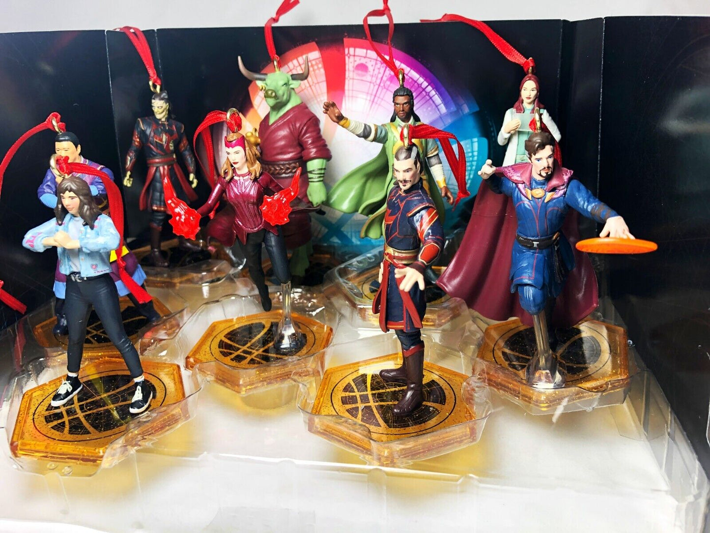 Marvel - Doctor Strange Scarlet Witch Multiverse of Madness Christmas Ornament 9pc Figure Set