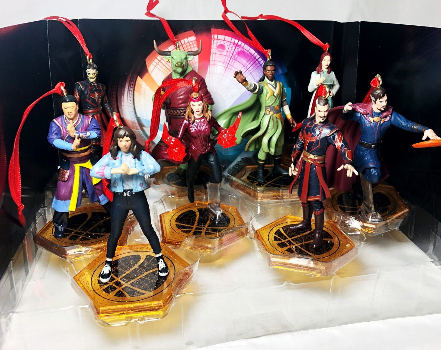 Marvel - Doctor Strange Scarlet Witch Multiverse of Madness Christmas Ornament 9pc Figure Set