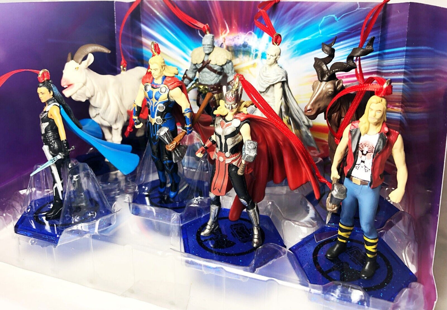 Thor Love and Thunder Christmas Ornaments 8pc Figure Set