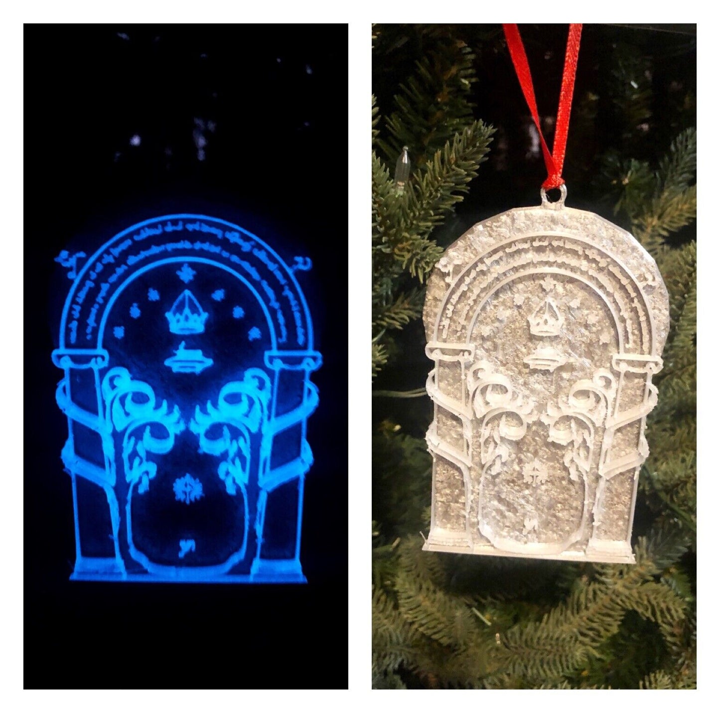 3D Lord of the Rings Inspired Holiday Christmas Ornaments Custom Homemade LOTR