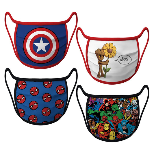 Disney Super Hero Marvel Cloth Face Mask Set 4 Pack Adult Size XL
