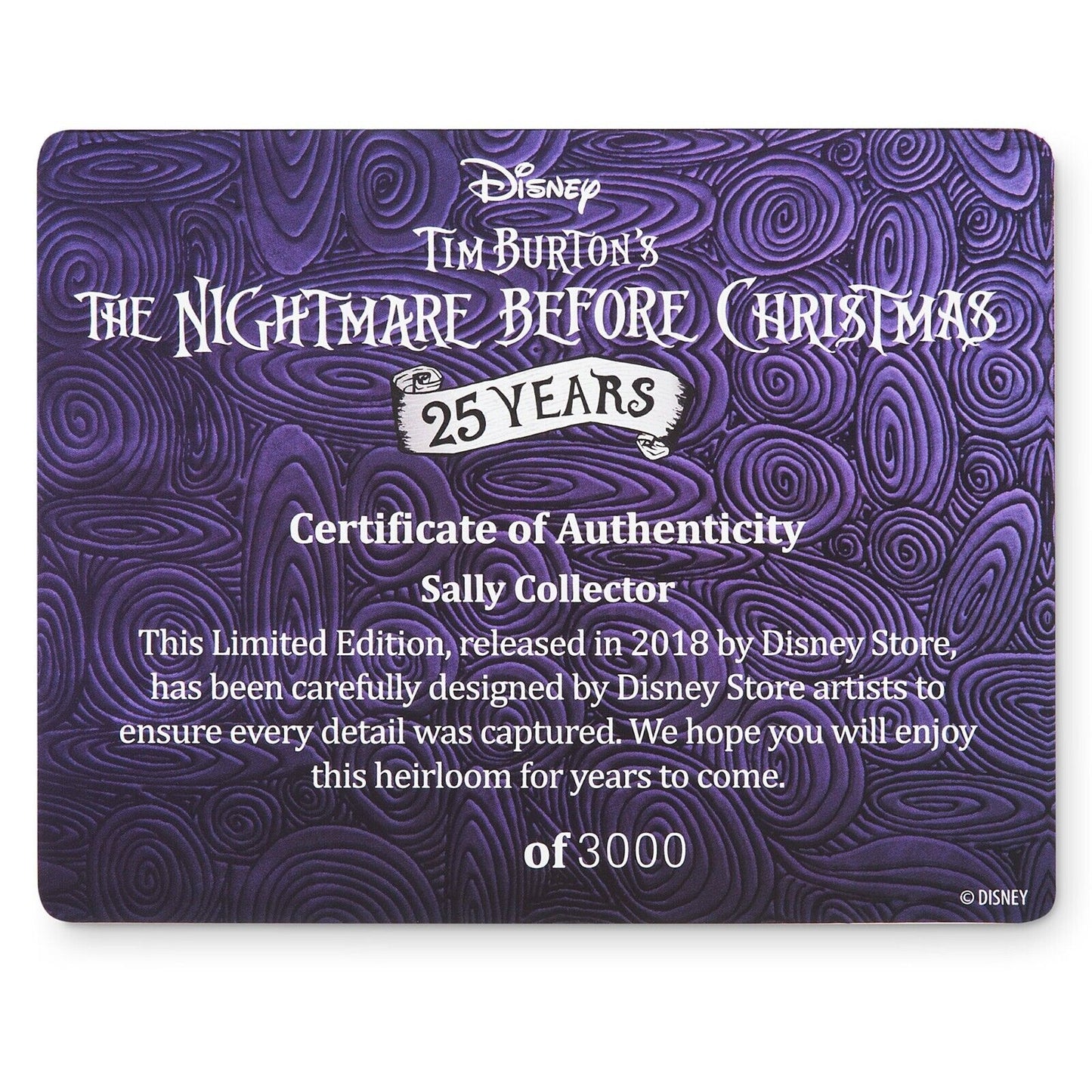 Sally 25th Anniversary Boxed Doll - Limited Edition of 3000 – Nightmare Before Christmas