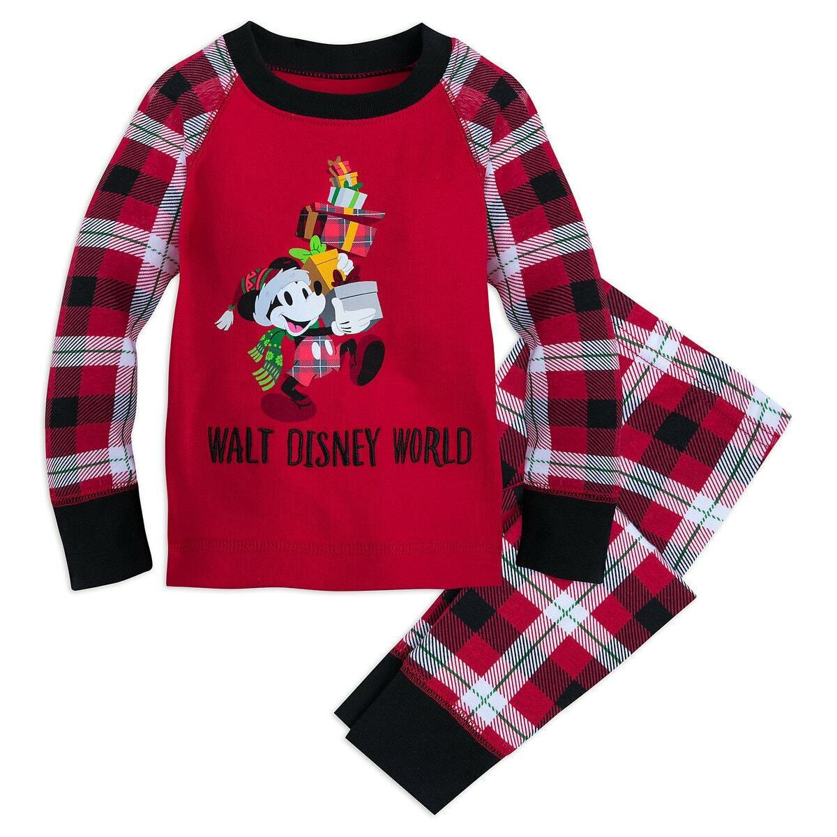 Santa Mickey Mouse Holiday Pajama Baby Set - Walt Disney World Size 0 3 Months