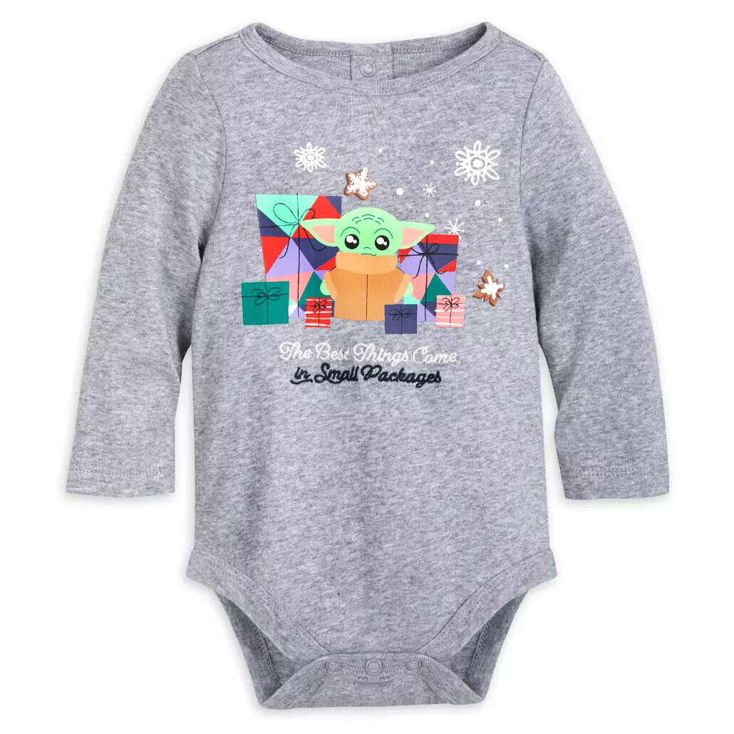 Star Wars The Mandalorian - Grogu Holiday Christmas Bodysuit Outfit for Baby