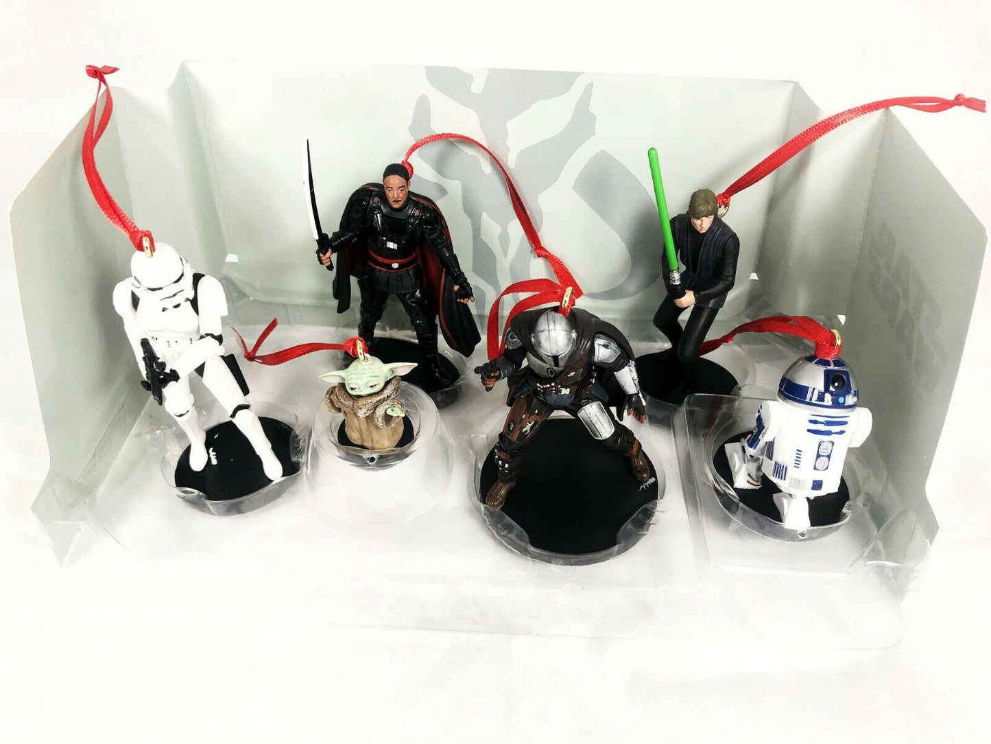 Star Wars The Mandalorian 6pc Ornaments Figure Set Grogu Baby Yoda Luke R2-D2