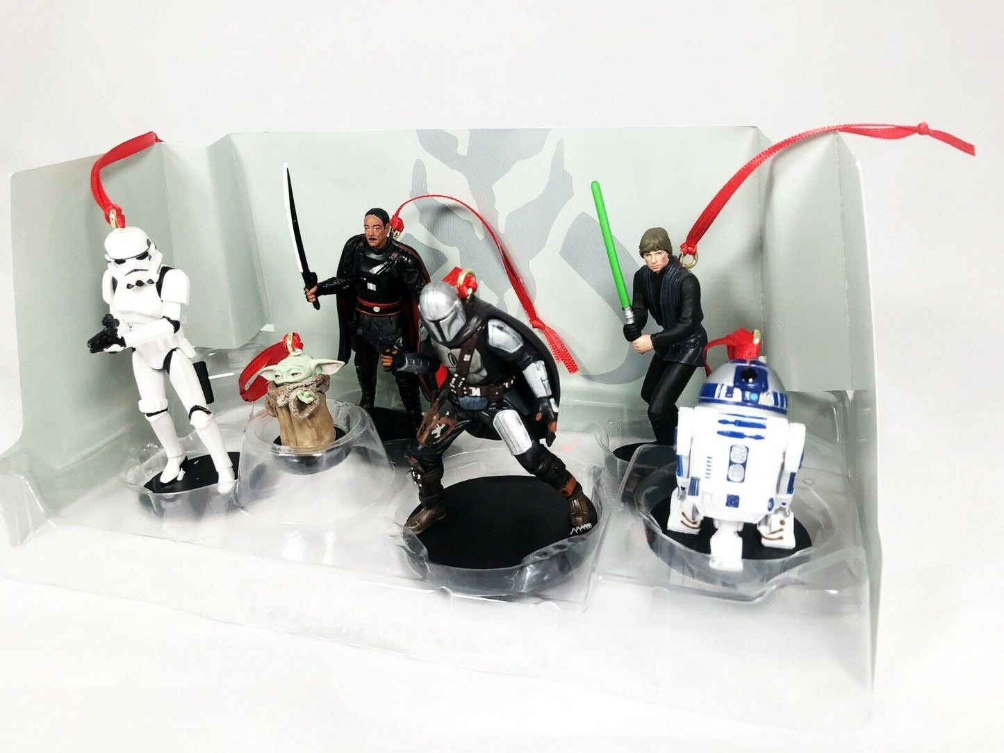 Star Wars The Mandalorian 6pc Ornaments Figure Set Grogu Baby Yoda Luke R2-D2