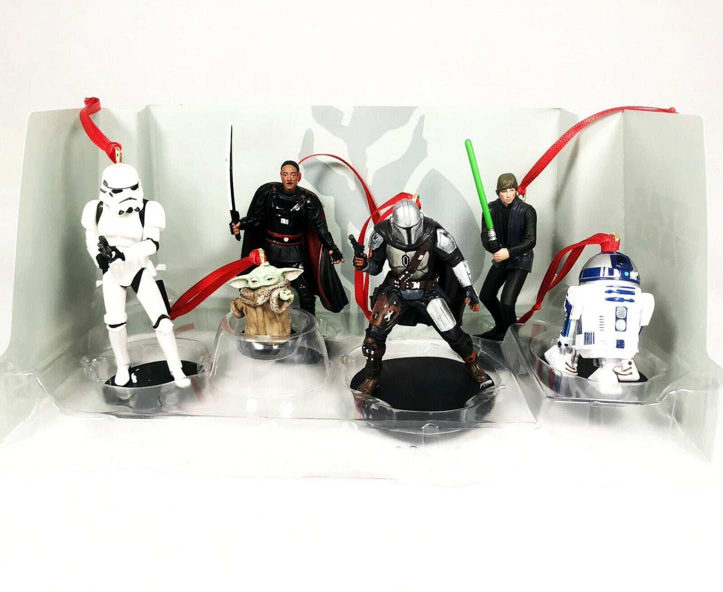 Star Wars The Mandalorian 6pc Ornaments Figure Set Grogu Baby Yoda Luke R2-D2