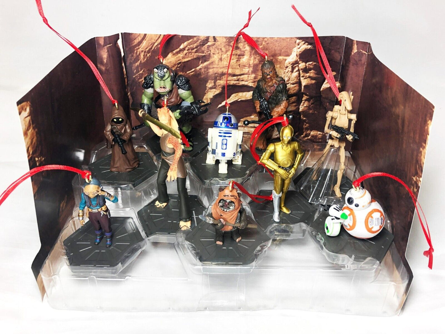 Star Wars Custom 10pc Ornament Set R2-D2 C-3PO BB-8 Ewok Chewie Jar Jar