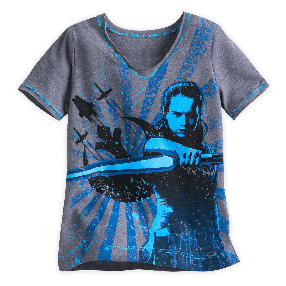 Disney Store Star Wars Rey Jedi T Shirt Tee Girls Kids Size 5/6 Small