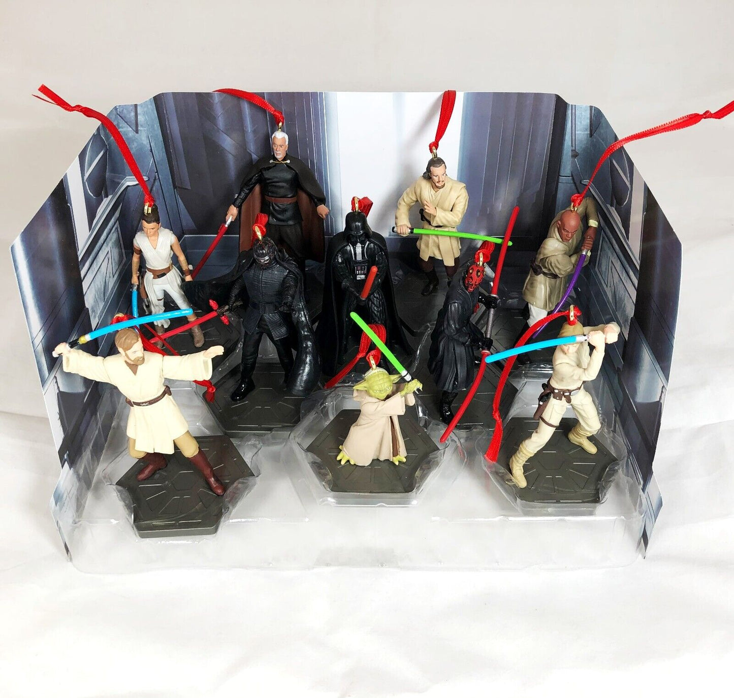 Star Wars Custom 10pc Ornament Set - Obi Wan Maul Vader Luke Yoda Mace Jedi